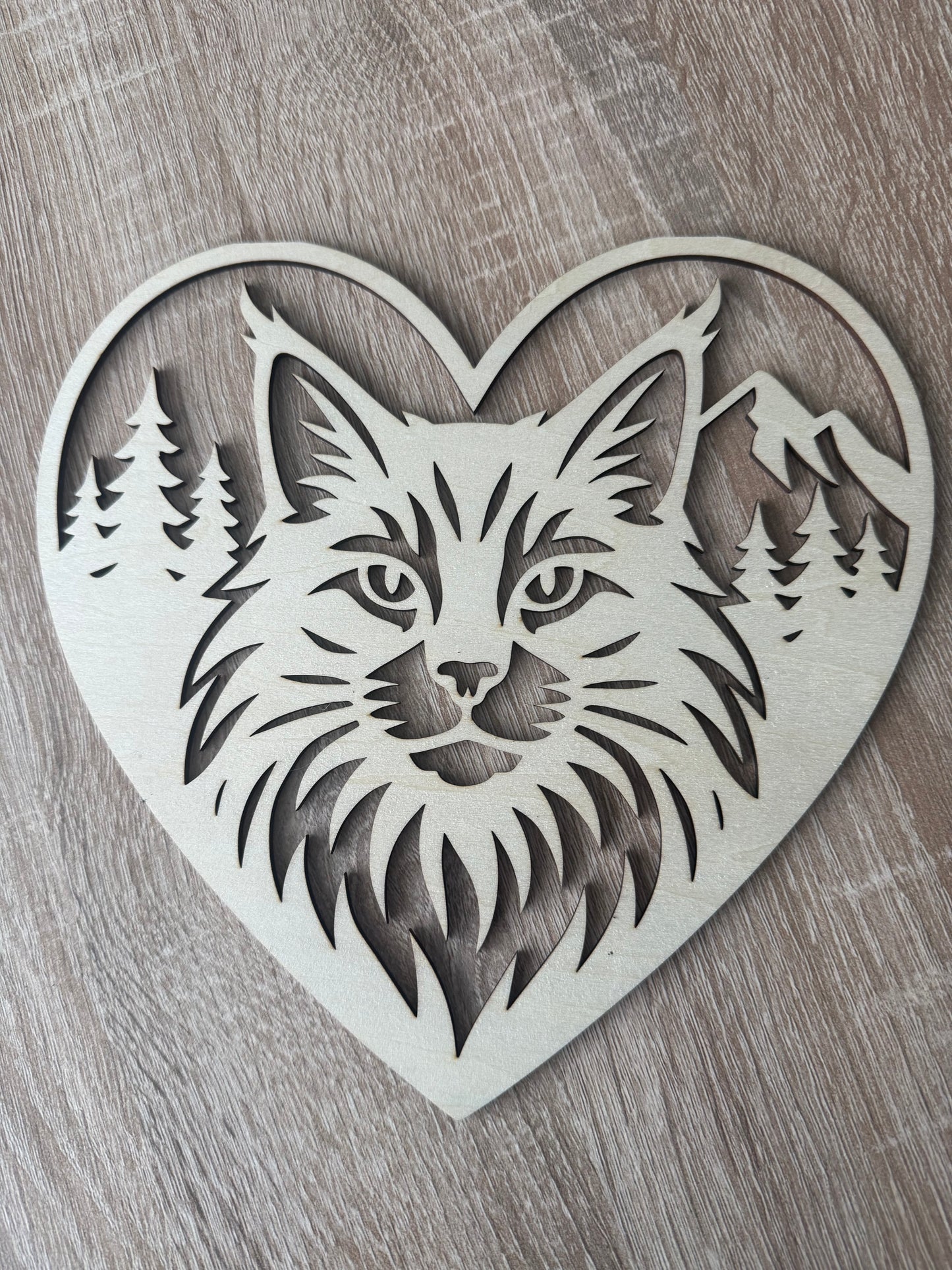 Découpe bois tête de chat
